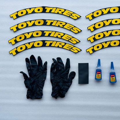 Car Tyre Stickers | Sporty Appearance (Set of 8 for 4 Tyres)