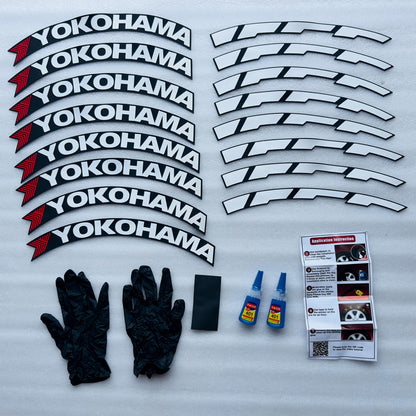 Car Tyre Stickers | Sporty Appearance (Set of 8 for 4 Tyres)