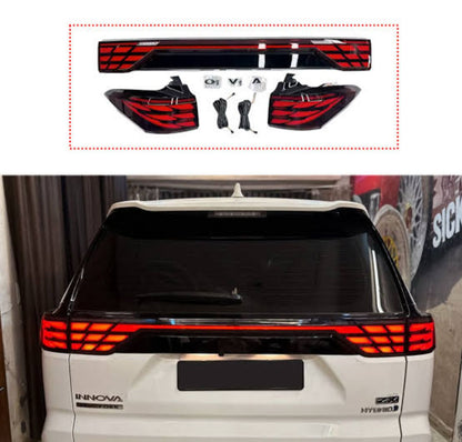 Toyota Innova Hycross Alphard Style Full Smoked Tail Light with Trunk Light | Aftermarket Tail Lamps