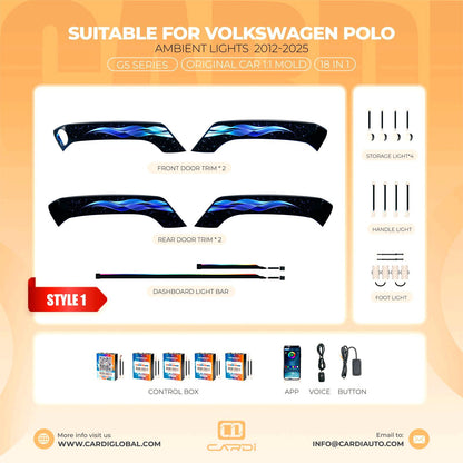 VW Polo Ambient Lighting Kit | App & Voice Control | CARDI G-5 Series Fits 2012–2025 Models