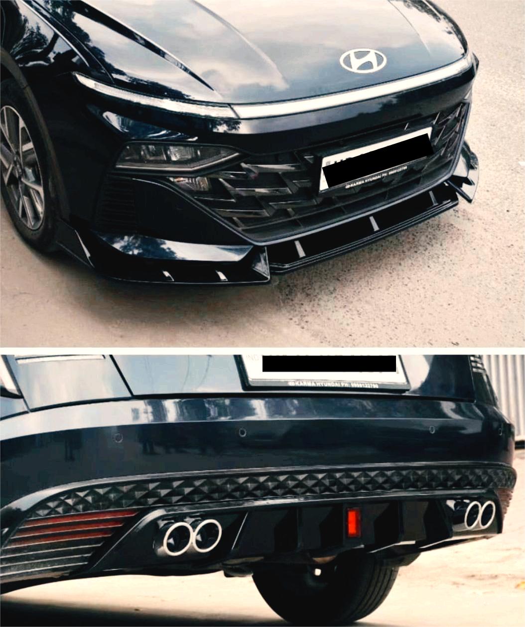 Hyundai Verna Splitter & Diffuser Combo | Aftermarket Sporty Upgrade Fits For 2023+ Models