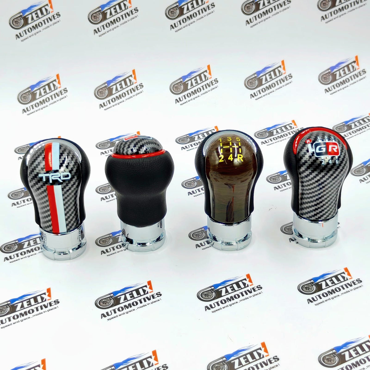 GR-Sports Leather Finish Gear Knob | Compatible For Toyota Cars