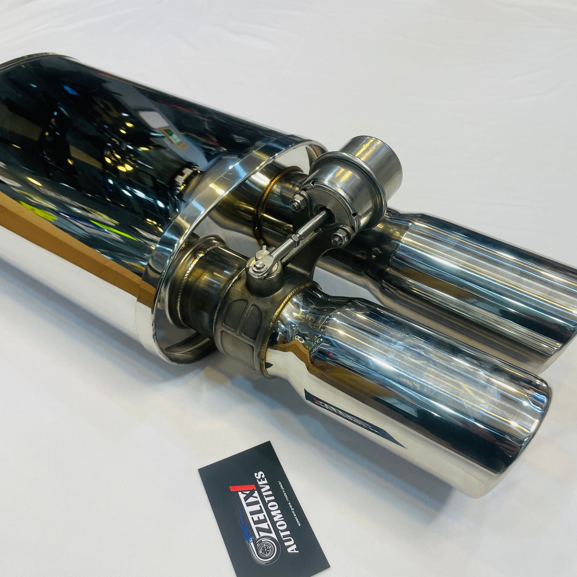 Borla Valvetronic dual exhaust tips installed on car
