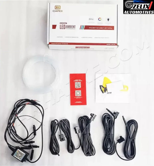 CARDI Car Interior Decorative 12V RGB LED Fiber Atmosphere Ambient Lightning Kit Wireless Bluetooth APP Control
