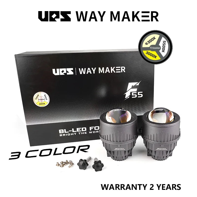 UPS Way maker F55 Bi-Led Projector Fog Lens Tri Color