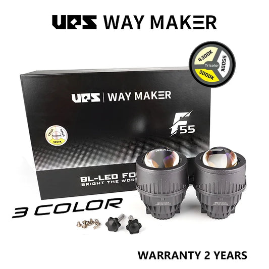 UPS Way Maker F55 3-Inch Tri-Color Bi-LED Projector Fog Lamp | Universal Fit