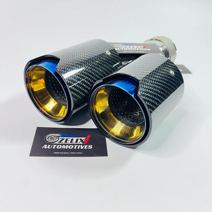 Side view of M Style dual tip exhaust showing inlet