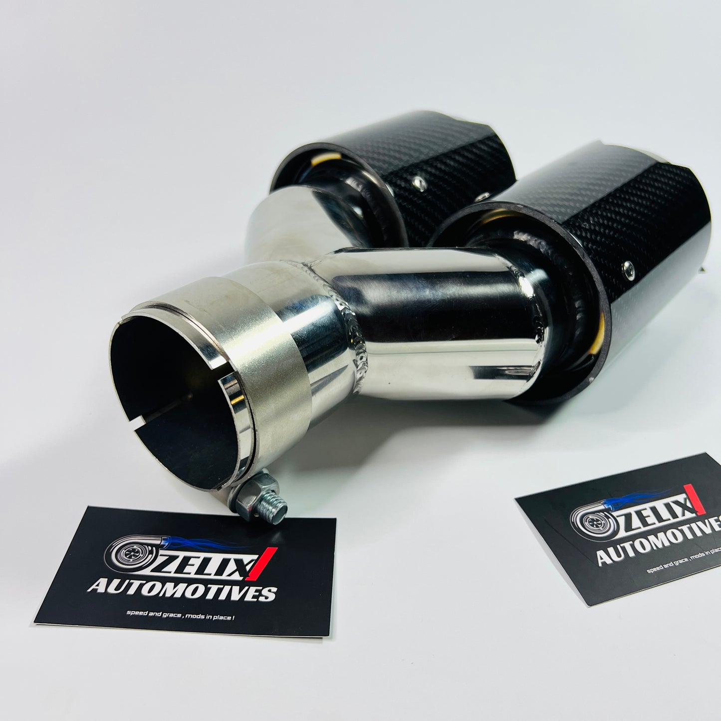 Polished or matte finish detail on M Style dual tips