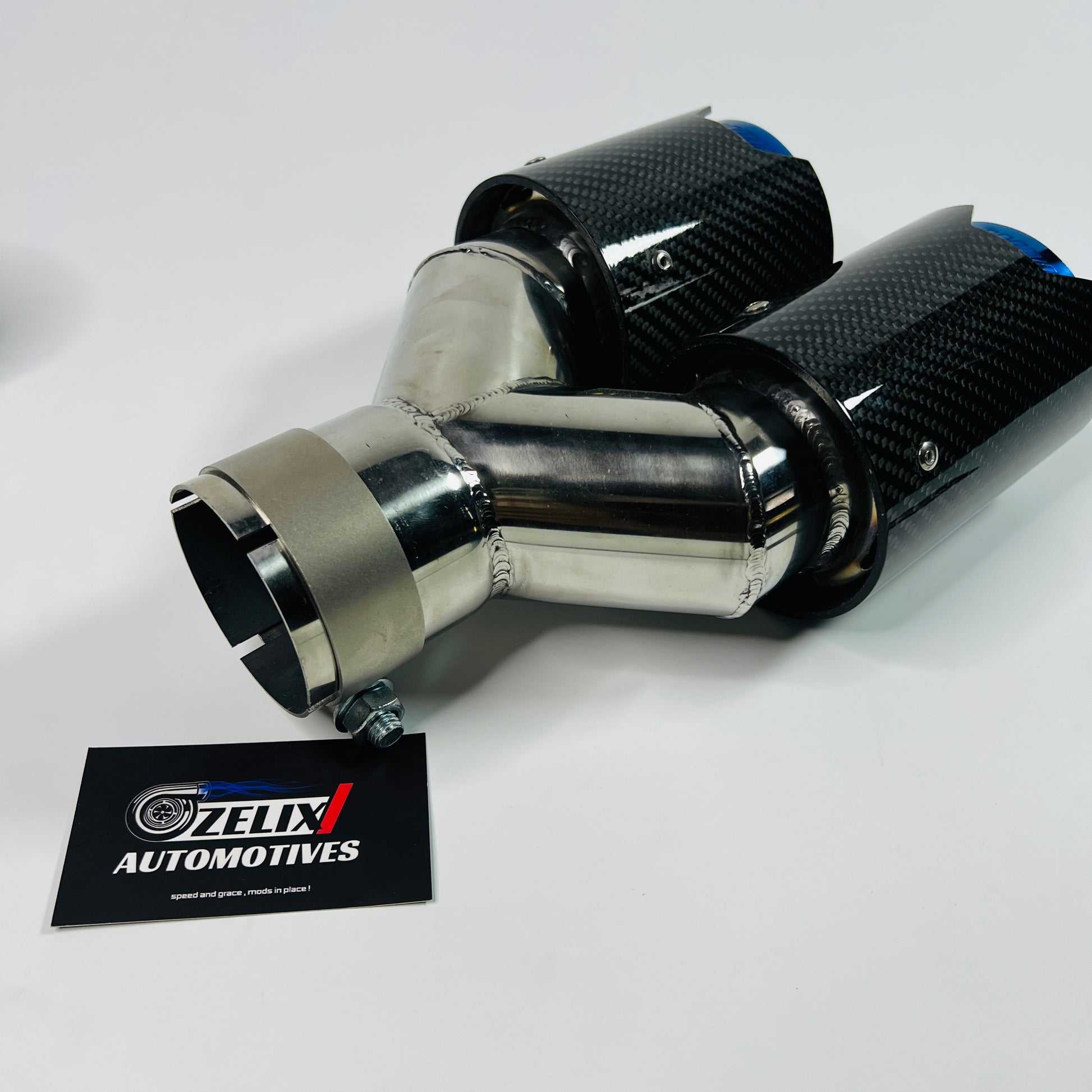 Top-down perspective of M Style dual tip exhaust
