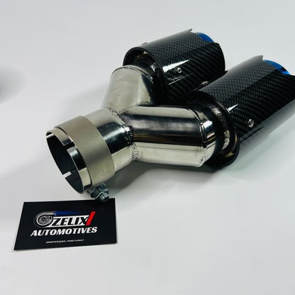Top-down perspective of M Style dual tip exhaust