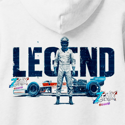 F1 Inspired Zelix Hoodie | Pure White Motorsport Edition