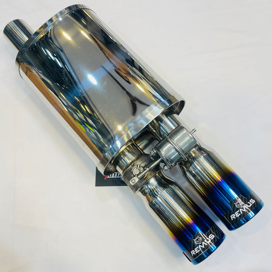 Remus Valvetronic dual-tip exhaust with burnt carbon titanium finish