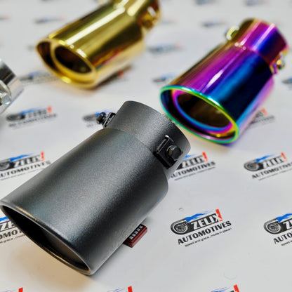 HKS-Style Single Exhaust Tip | Bent Inlet (2.4-Inch)