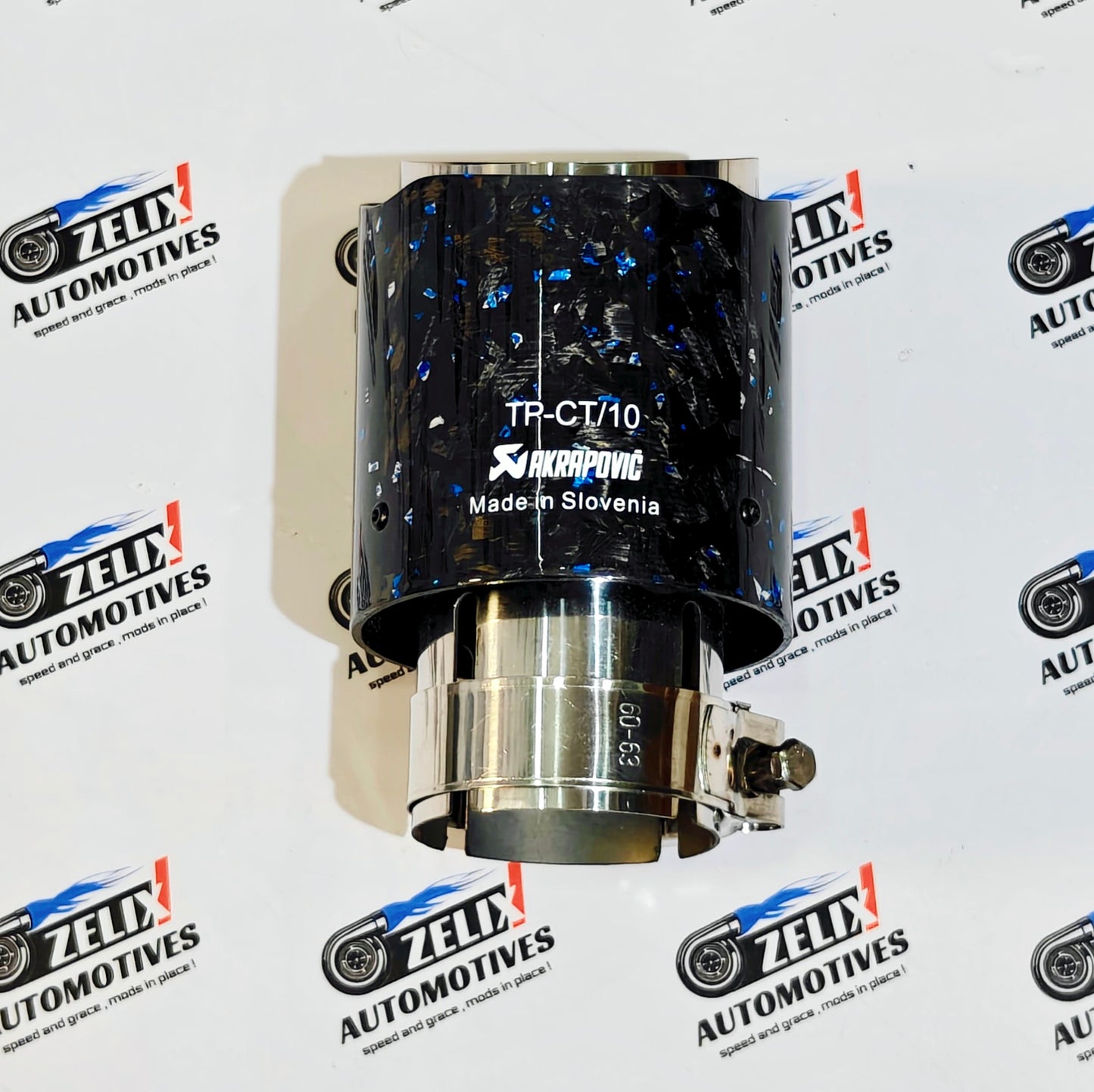 Akrapovic Exhaust Tip | Blue Forged Carbon Single Tip