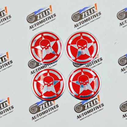 War Zone Punisher Skull Wheel Stickers for Cars