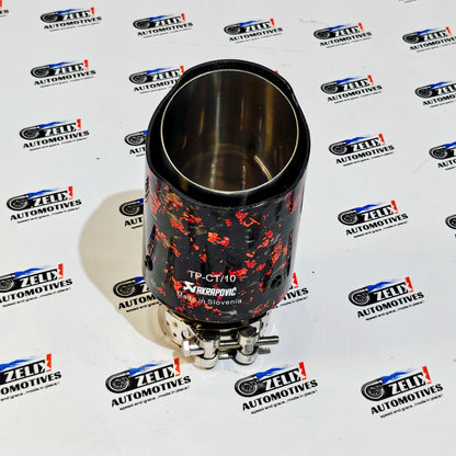 Akrapovic Exhaust Tip | Red Forged Carbon Single Tip