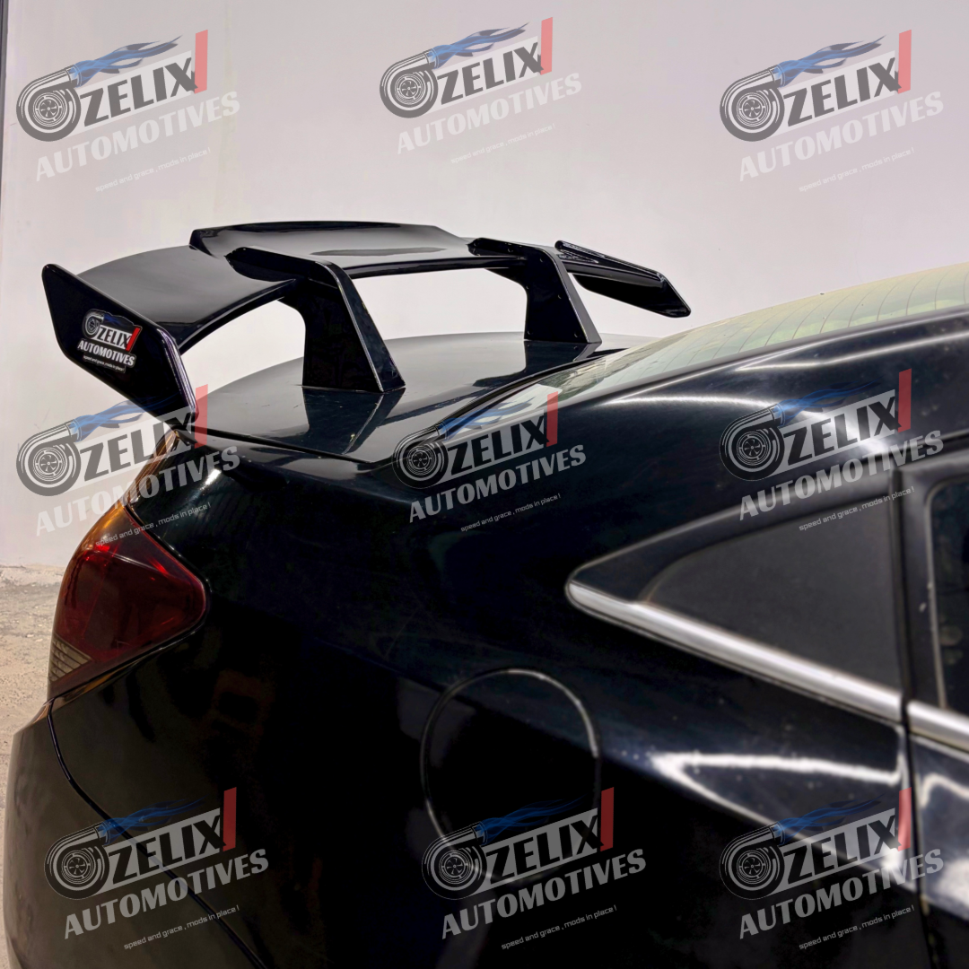 Universal Sedan GT-Style Rear Spoiler Wing | Gloss Black & Carbon
