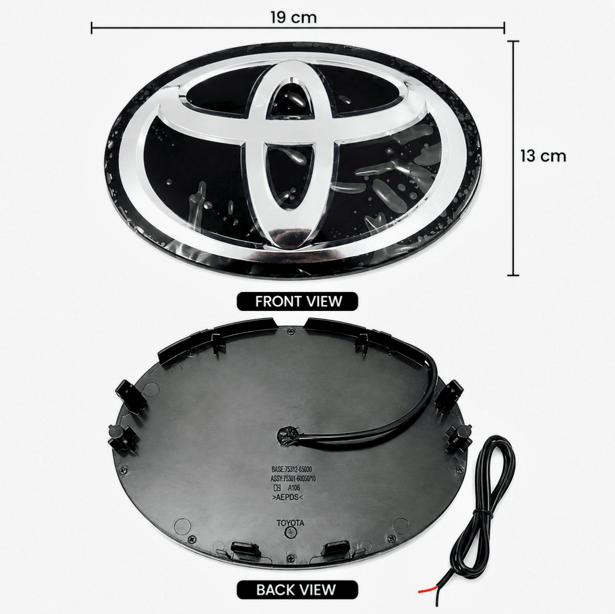 Toyota Front Grill Logo | Replacement Glowing LED Emblem