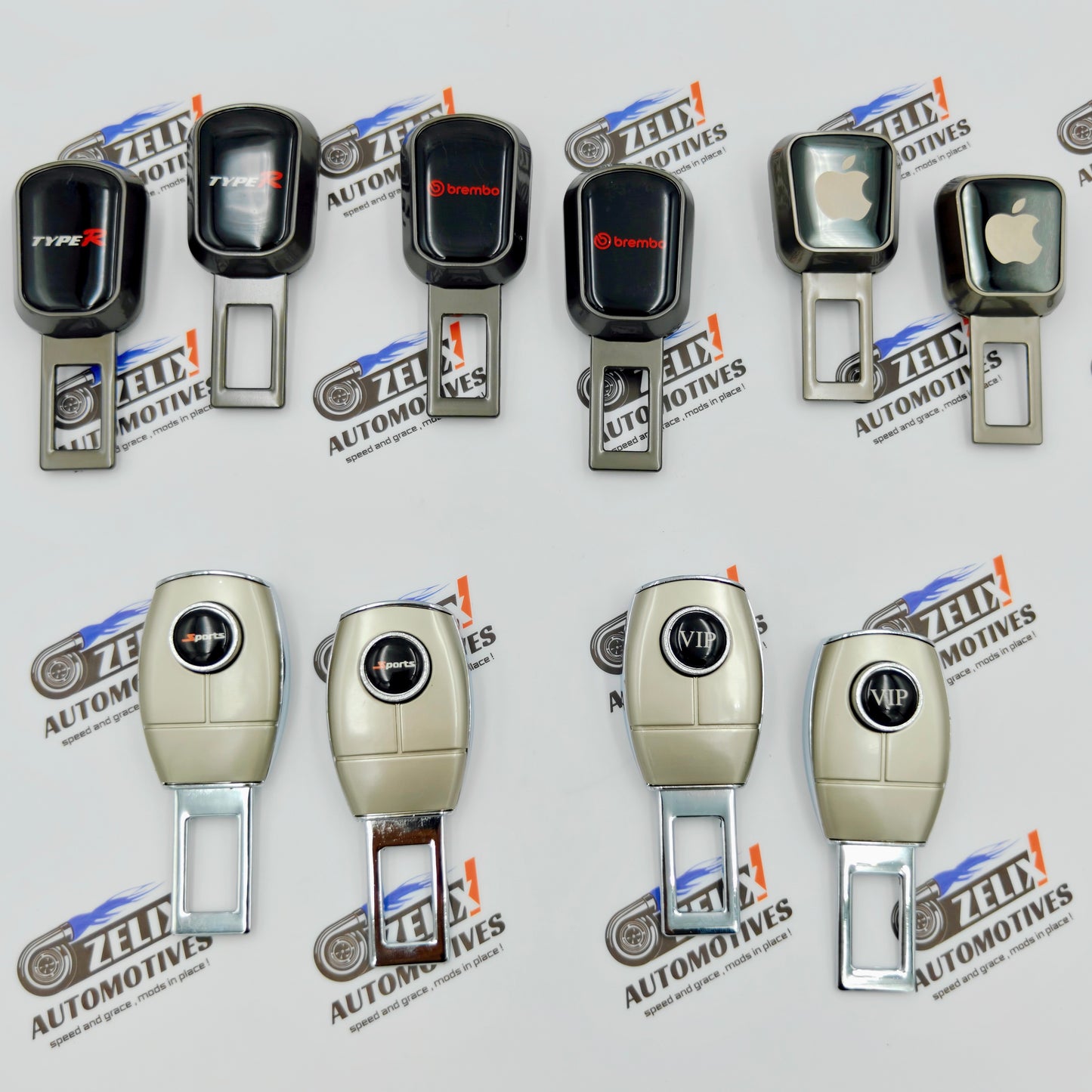Seat Belt Buckle Clips (pair) | Multiple Designs