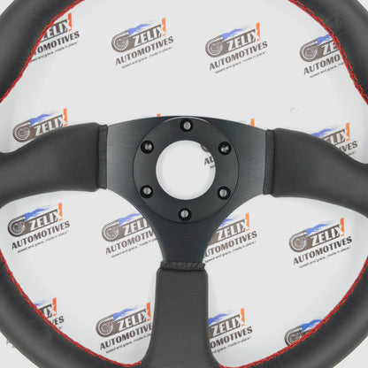 Universal 3-Spoke JDM Steering Wheel | Leather Finish