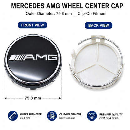 Mercedes AMG Wheel Caps | Outer Diameter 75.8-mm