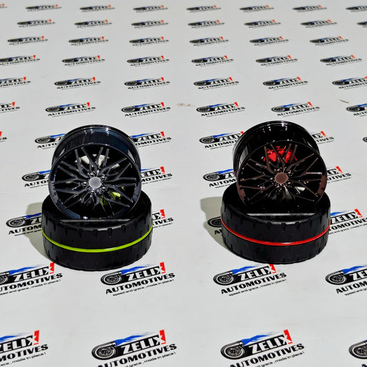 Solar Alloy Wheel Car Air Freshener – Rotating Dashboard Perfume