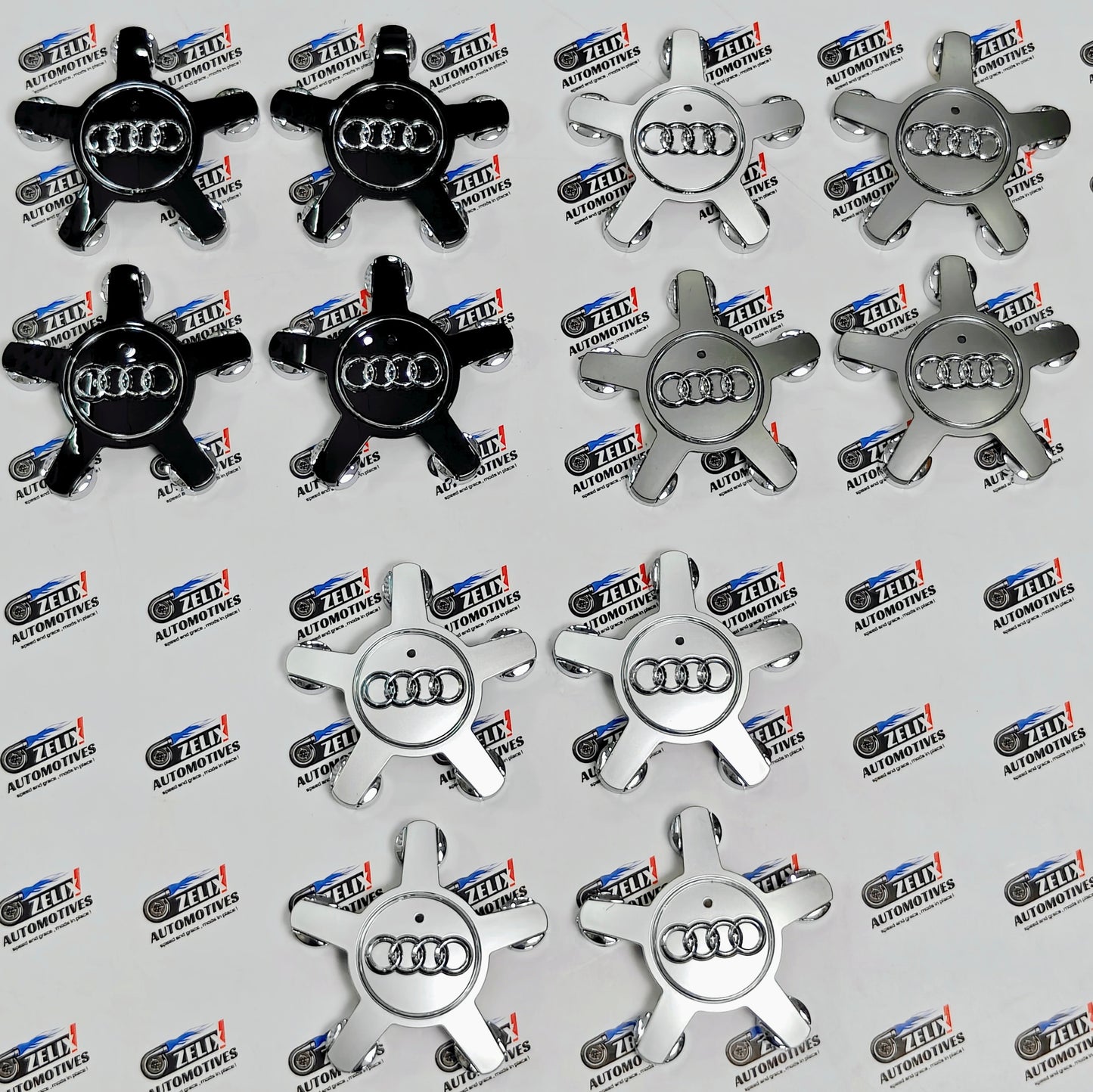 Audi Star-Design Wheel Caps | Outer Diameter 133-mm