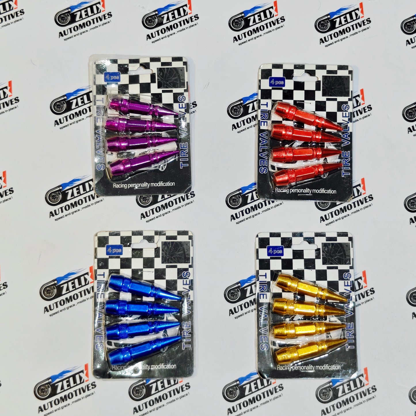 Air Valve Caps Set of 4 | Universal Metallic Finish