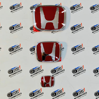 Honda Type-R Logo Emblems (Set of 3) | Front,Rear & Steering