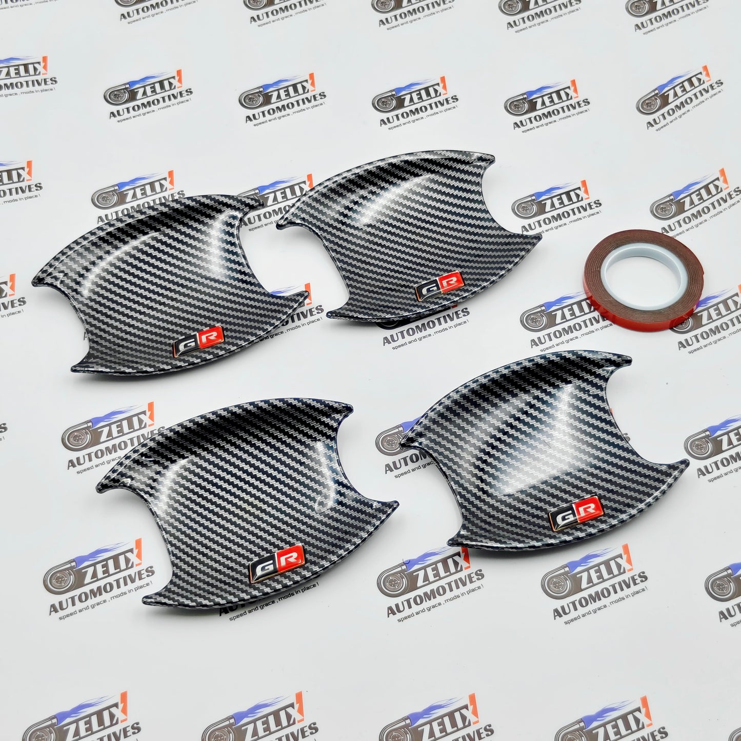 Toyota Fortuner & Hilux Door Handle Bowl Covers | GR-Sport Carbon Finish (Set of 4)