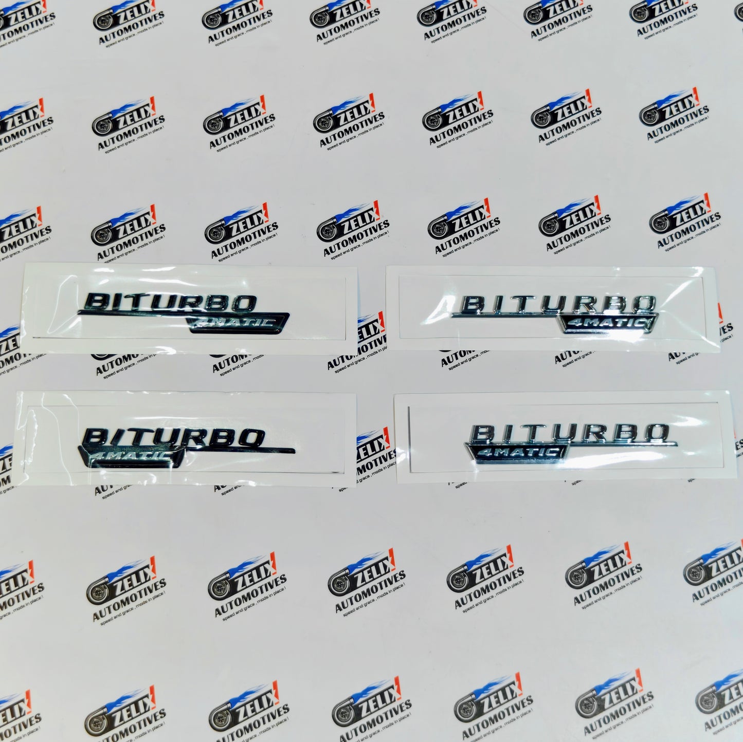 Mercedes-Benz BI-Turbo 4MATIC Fender Emblems | Set of 2