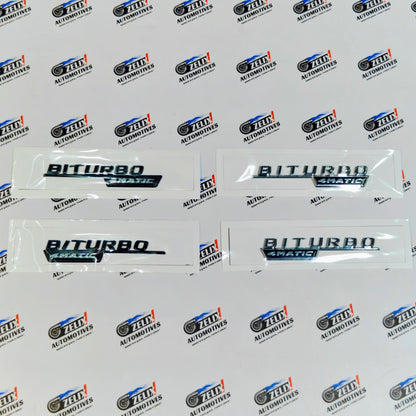Mercedes-Benz BI-Turbo 4MATIC Fender Emblems | Set of 2