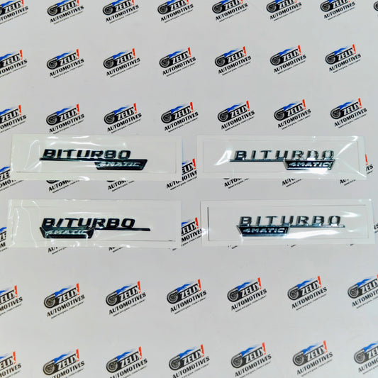 Mercedes-Benz BI-Turbo 4MATIC Fender Emblems | Set of 2