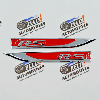 RS Fenders Emblem For Audi & Skoda Cars | Metallic Finish