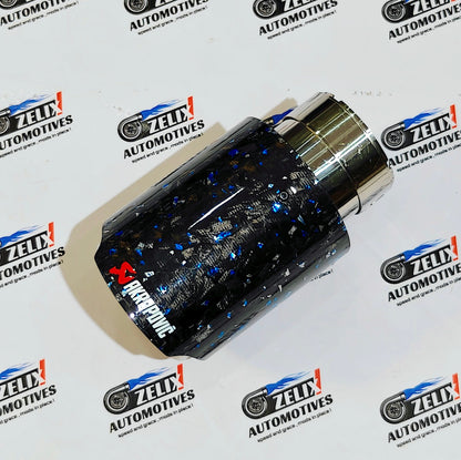 Akrapovic Exhaust Tip | Blue Forged Carbon Single Tip