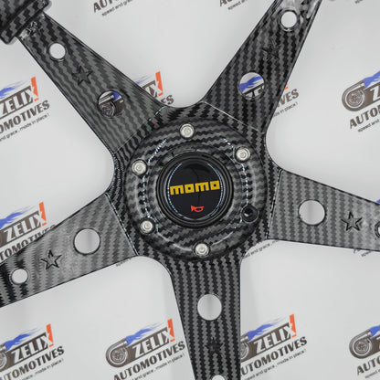 MOMO 5-Spoke Deep Dish Steering Wheel | Carbon Finish