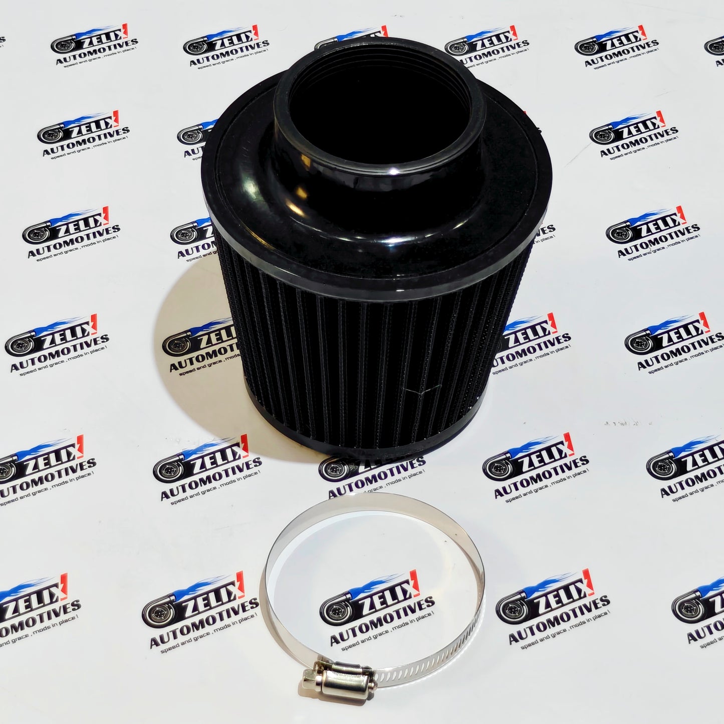 K&N style Universal Conical Air Filter with 3-Inch Cold Air Intake Pipe