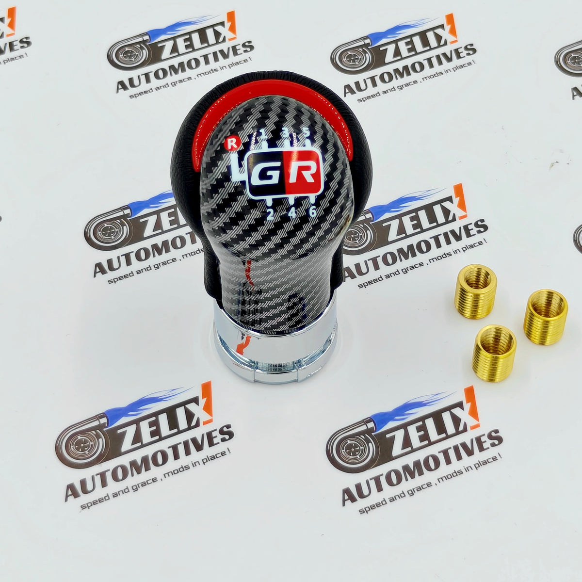 GR-Sports Leather Finish Gear Knob | Compatible For Toyota Cars