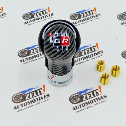 GR-Sports Leather Finish Gear Knob | Compatible For Toyota Cars