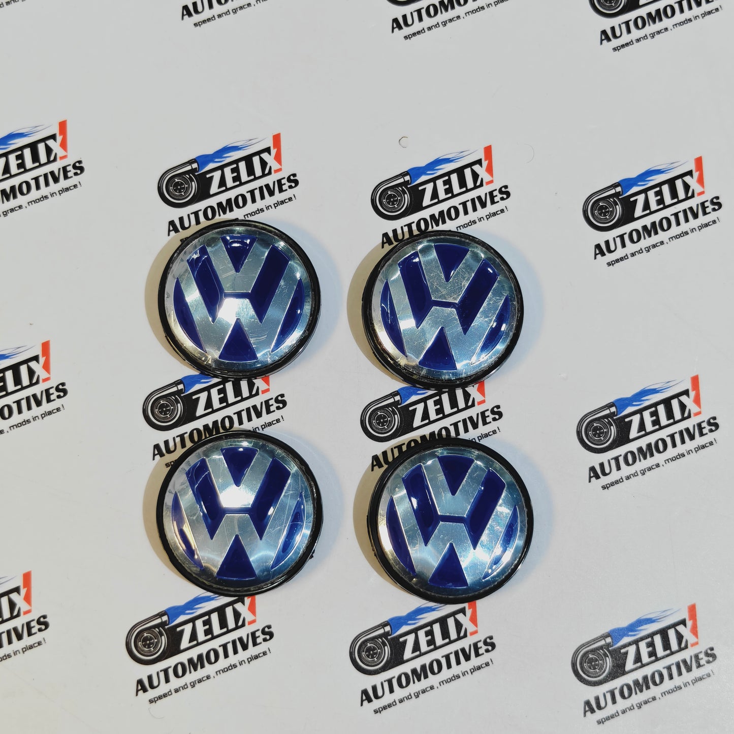 VW Virtus Wheel Center Caps Set of 4 | Outer Diameter (55mm)
