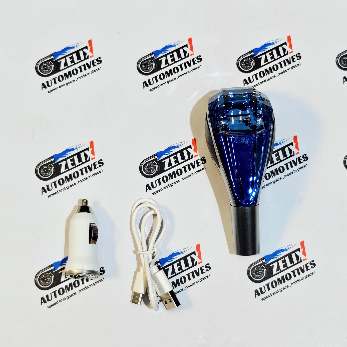 Crystal LED Gear Shift Knob with Touch Sensor & Color Changing Illumination