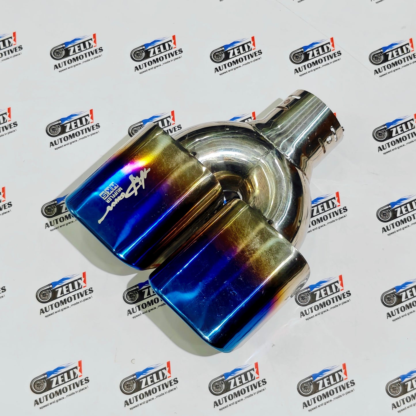 HKS  Square Dual  Exhaust Tip | Aftermarket Burnt Blue Finish