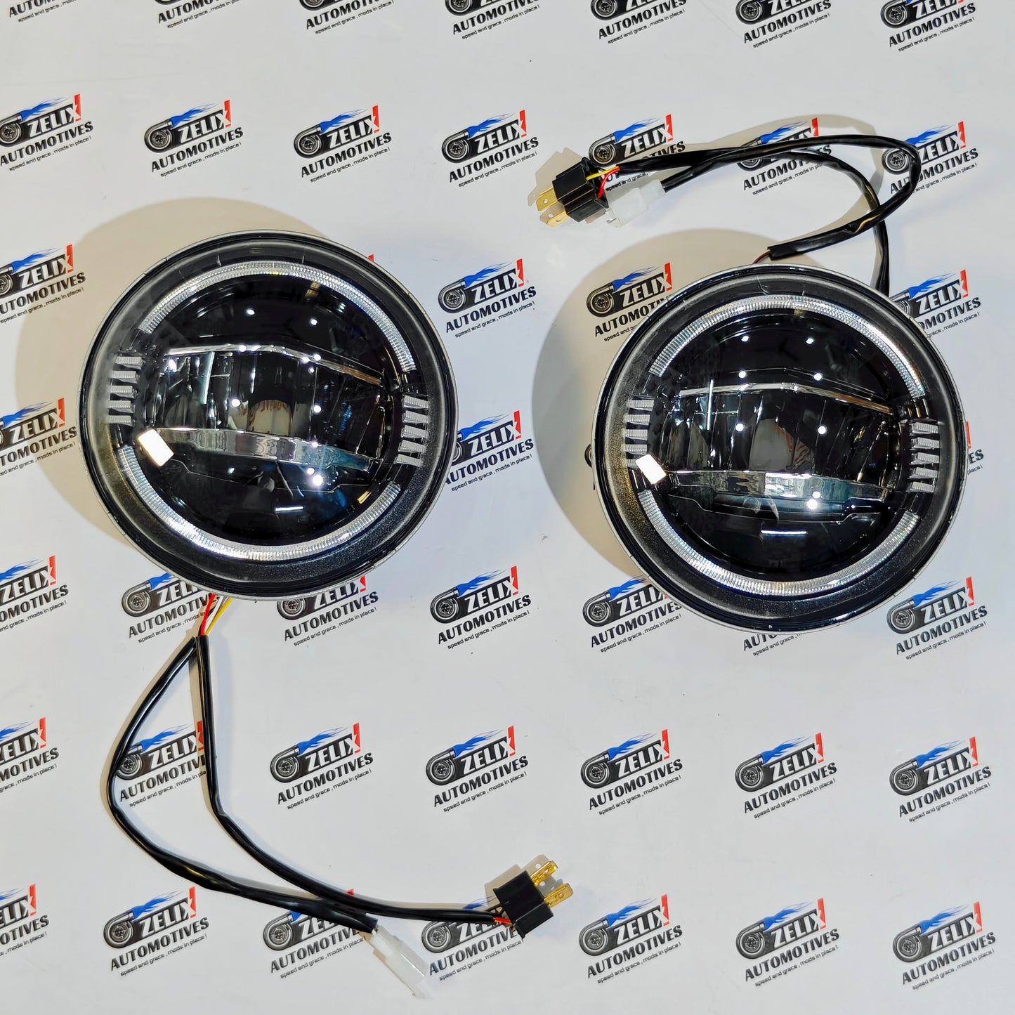 Wrangler-Styled LED Headlight Kit with DRL for Mahindra Thar (2020+) - Aftermarket LED (210W)