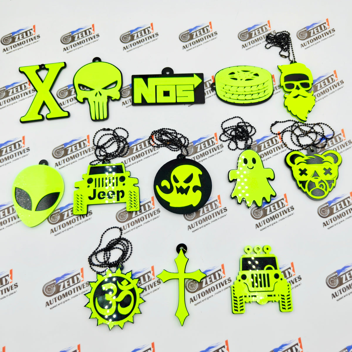 Neon Fluorescent Mirror Hanging | Car Enthusiast Collection