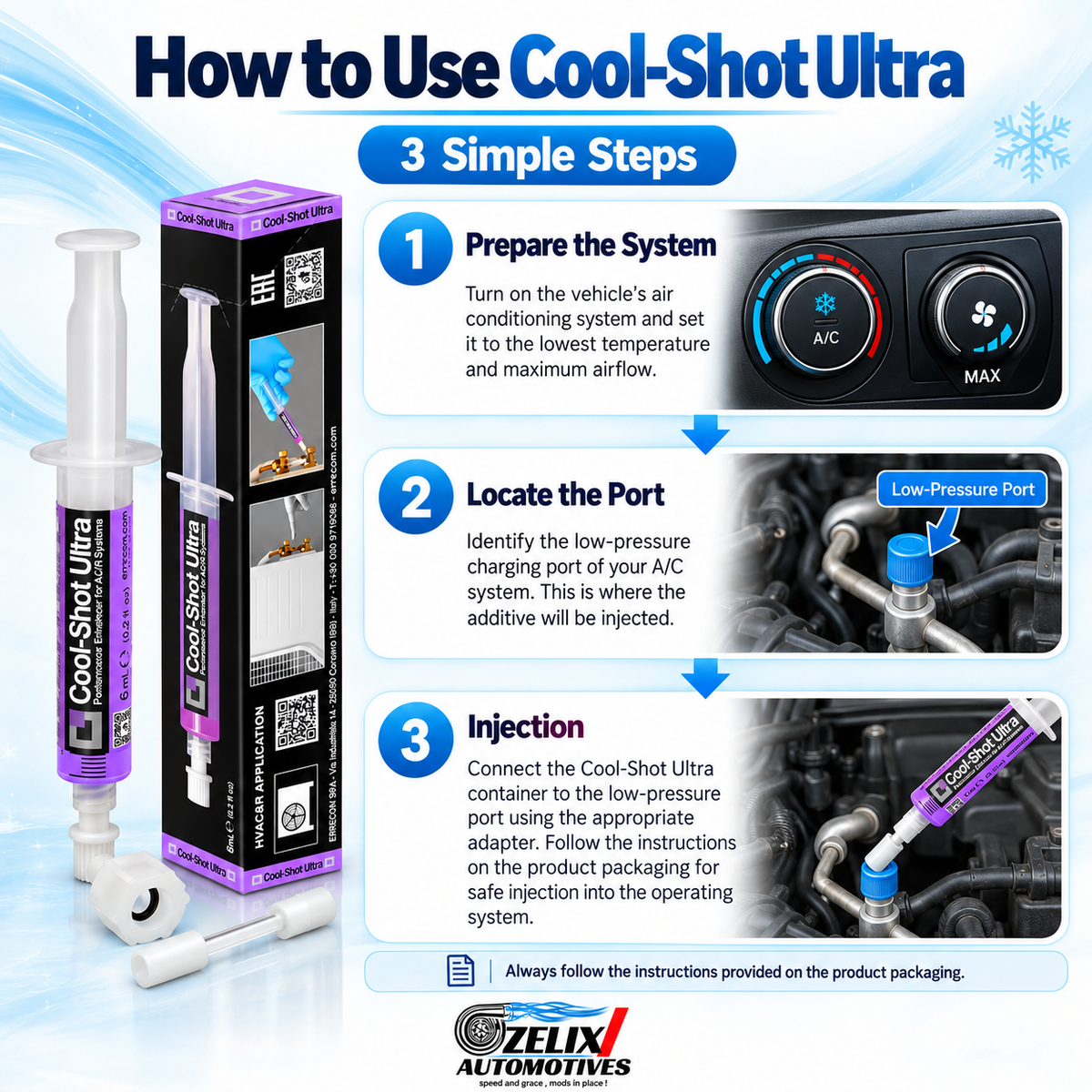 Cool-Shot Ultra AC Additive | Restorer Car AC Efficiency