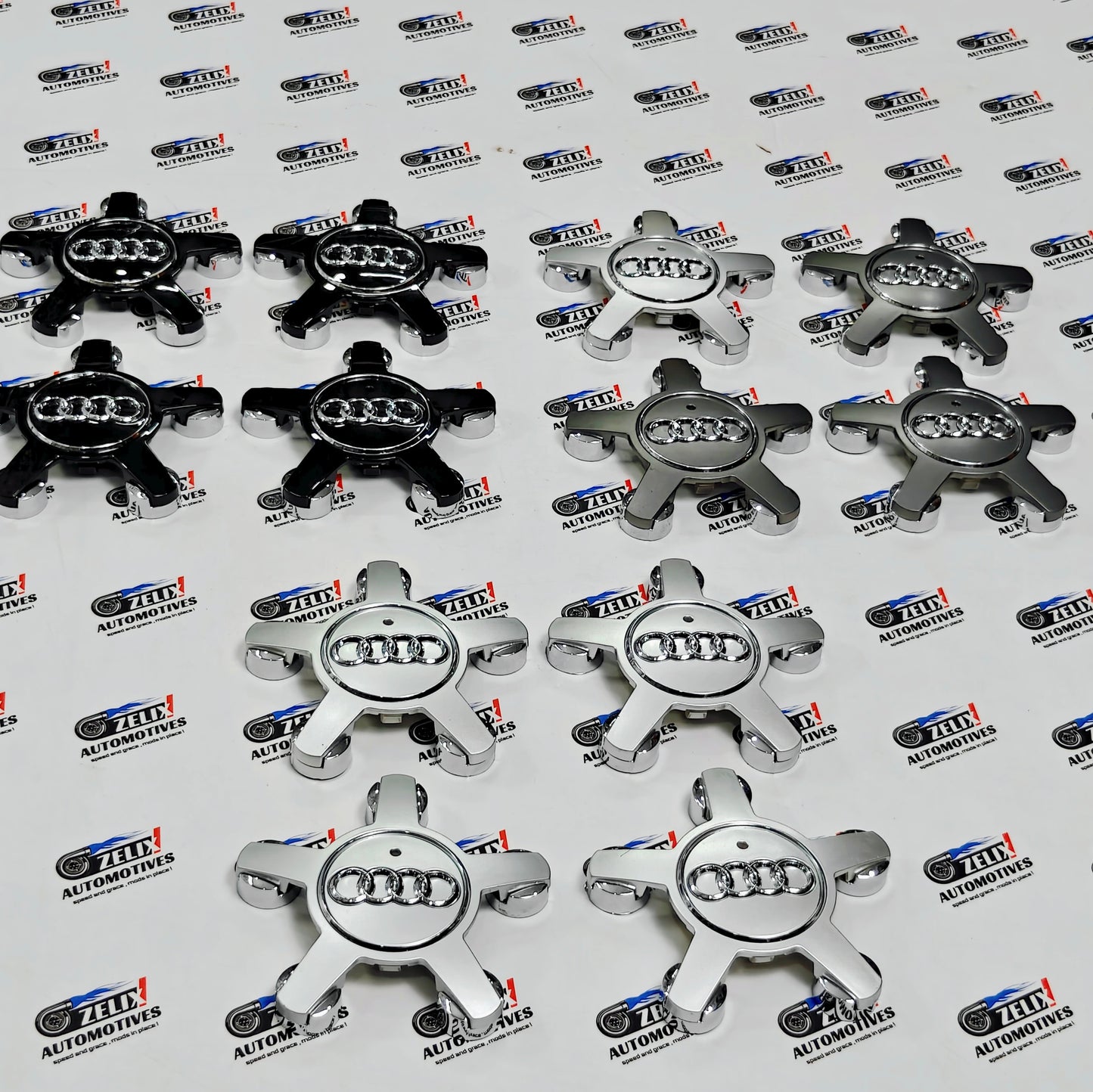Audi Star-Design Wheel Caps | Outer Diameter 133-mm