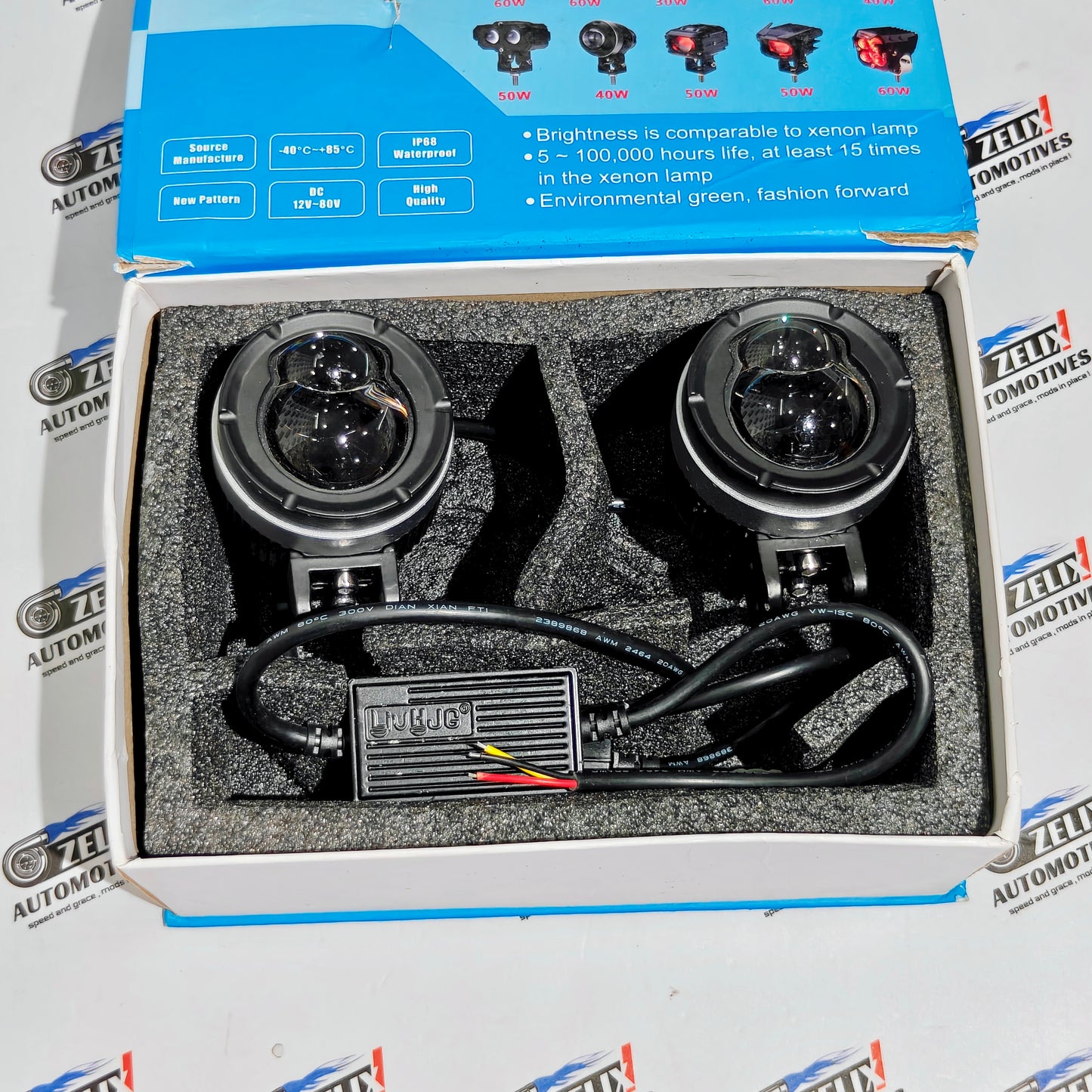 HJG 124 Dual-Lens Auxiliary Lights | 120W High-Performance Fog Lamps