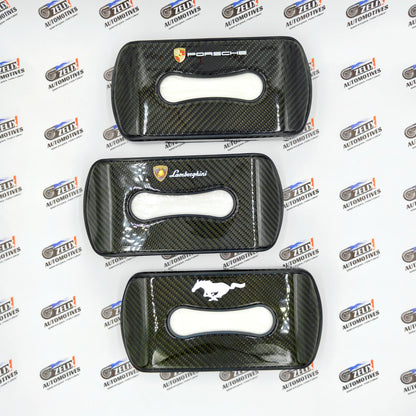 Original Carbon Finish Car Tissue Box for Porsche, Lamborghini & Mustang