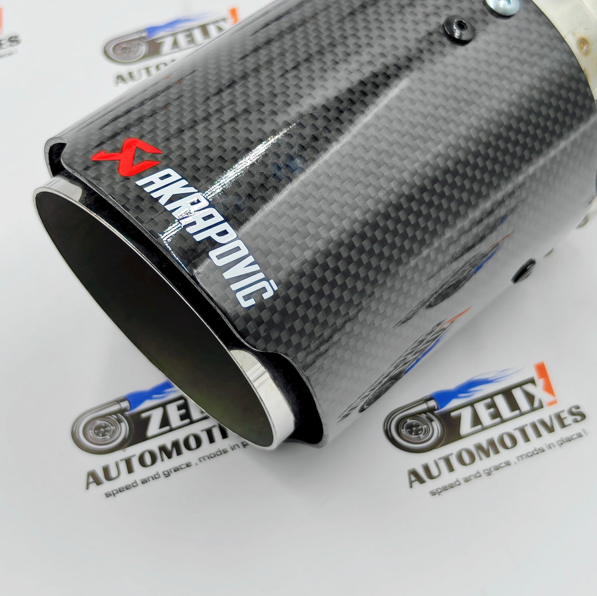 Akrapovic Single Exhaust Tip with Blue LED Illumination