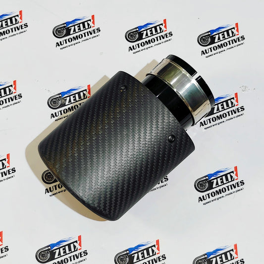Single Tip Matte Carbon Black Body | Universal Aftermarket Exhaust Tip